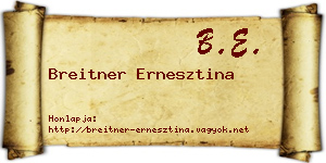 Breitner Ernesztina névjegykártya